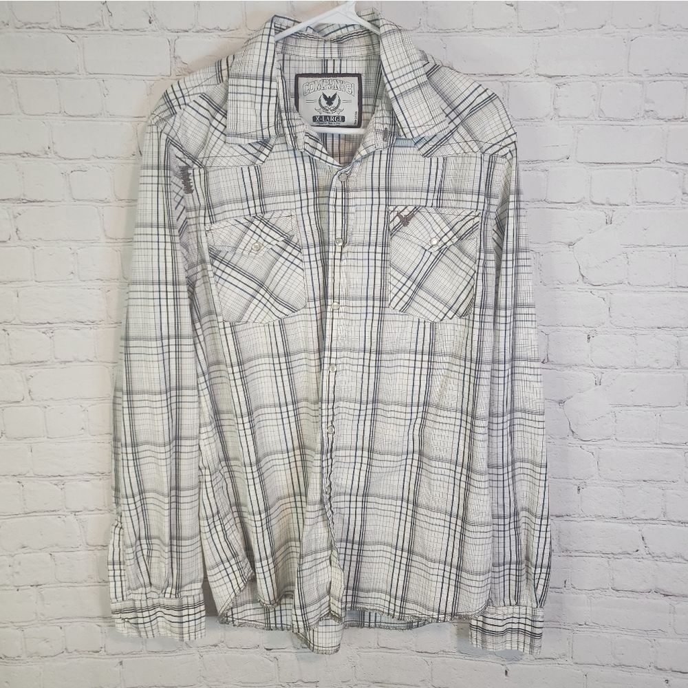 Men's Company 81 longsleeve pearl snapped shirt, size XL